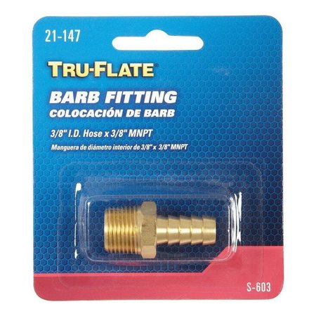 TRU-FLATE BARB FITTNG3/8""ID3/8""MPT 21147